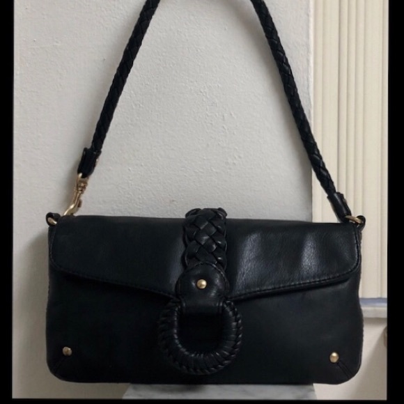 MICHAEL KORS BLACK LEATHER ENVELOPE FLAP OVER TOP BAG NEAR NEW CONDITION - Picture 5 of 5